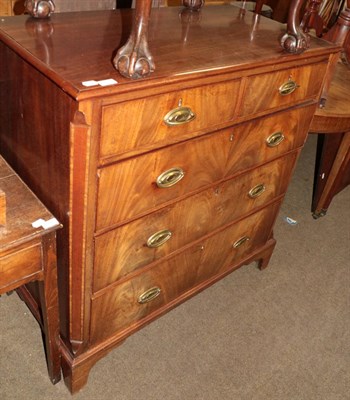 Lot 498 - A George III mahogany five drawer chest, 104cm wide