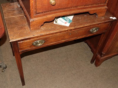 Lot 501 - A Regency oak side table with single frieze drawer, raised on square tapering legs