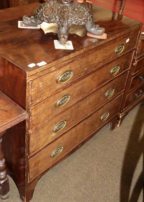 Lot 510 - A Regency style mahogany caddy topped chest of drawers, with shaped apron, raised on bracket feet