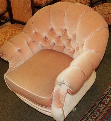 Lot 533 - Lincoln House Furniture: a Victorian style armchair upholstered in pink velvet