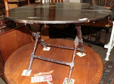 Lot 554 - A 19th century folding coaching table, bearing makers label to underside