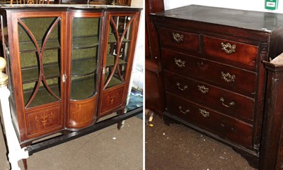 Lot 577 - An 18th century oak and pine lined five drawer chest with later top