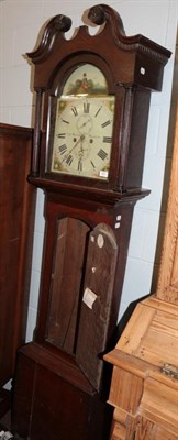 Lot 581 - An oak eight day longcase clock, signed Robt Marshall, Greenside, early 19th century