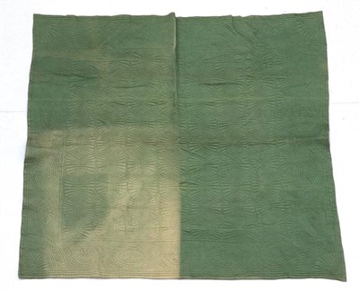 Lot 2005 - An Early 20th Century Wholecloth Quilt, with mauve on one side and moss green to the reverse...