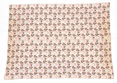 Lot 2006 - An Early 20th Century Reversible Wholecloth Quilt, printed with large maroon printed rose heads...