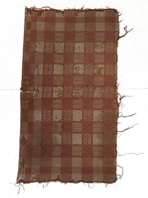 Lot 2018 - A 19th Century Welsh Wool Blanket, worked in an olive green, pink and white checked design,...