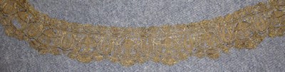 Lot 2034 - A 19th Century Venetian Gros Point Lace Trim, 70cm by 5.5cm; Another Similar Large Collar, of...