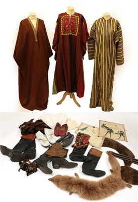 Lot 2035 - Assorted Eastern Vestments and Accessories, including a cotton striped robe with long sleeves...