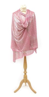 Lot 2052 - A Circa 1920's Pink Assuit Stole, 98cm by 350cm
