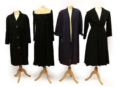 Lot 2077 - Four Items Circa 1940's of Ladies' Costume, comprising a Verner Vogue black grosgrain coat with...