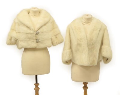 Lot 2102 - A Blonde Mink Bolero, with mother-of-pearl type mounted decorative buttons; and A Blonde Mink...