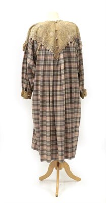 Lot 2107 - A Circa 1980's Zandra Rhodes Smock Dress, with soft leather mount to the bodice with punched...