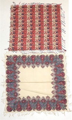 Lot 2134 - A 19th Century Printed Cotton Shawl, decorated with boteh style flower heads and exotic...