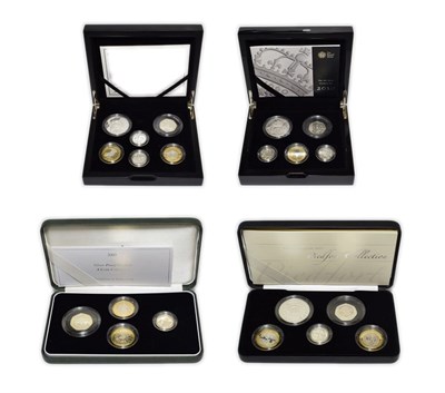 Lot 24 - Royal Mint 2007 Silver Piedfort Collection and the 2005 Silver Piedfort Collection, A Royal...