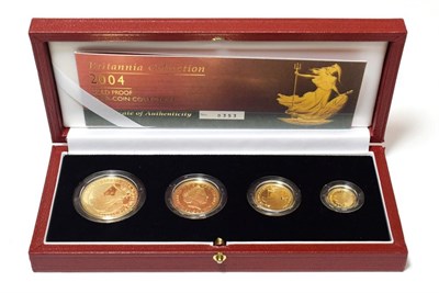 Lot 122 - Elizabeth II Gold Proof 4 Coin Britannia Collection 2004 One Ounce, Half Ounce, Quarter Ounce...