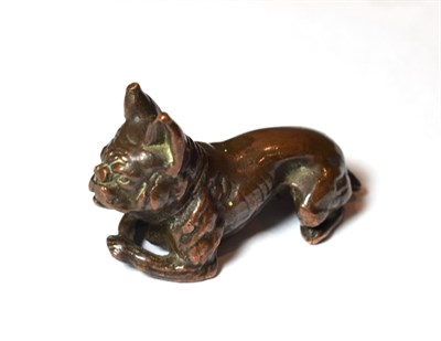 Lot 22 - A patinated bronze paperweight stamped 'Tiffany Studios, New York', realistically cast as a...