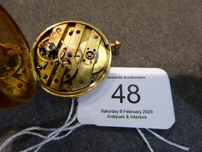 Lot 48 - A lady's fob watch, case stamped 18k