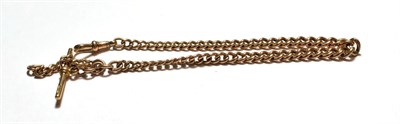 Lot 49 - A graduated curb link watch chain, each link stamped '9' and '375', length 31cm