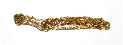 Lot 110 - A 9 carat gold figaro link necklace, length 41cm; and a larger 9 carat gold figaro link...
