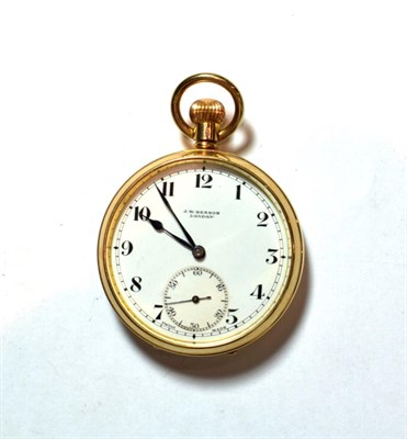 Lot 111 - A 9 carat gold open faced pocket watch, signed J W Benson