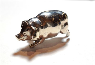 Lot 180 - A Continental silver model of a pig, with English import marks for Sheffield, apparently 1899,...