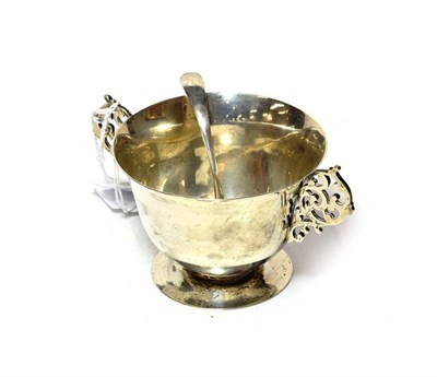 Lot 197 - A Victorian silver sugar-bowl and a George VI silver sauce-ladle, the bowl by Wakely and...