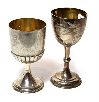 Lot 227 - An Edward VII silver trophy-cup and a German silver trophy cup, the first by Levi and Salaman,...