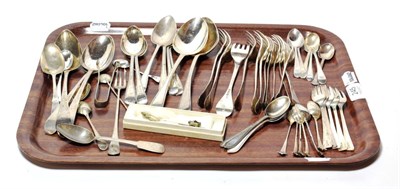 Lot 245 - A quantity of silver flatware, various patterns, including a part assembled service of Feather Edge