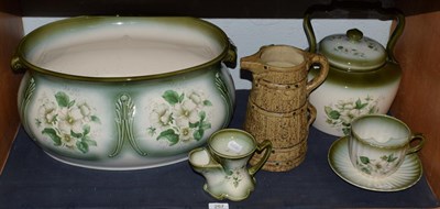 Lot 257 - A Blakeney china footbath, teapot etc; together with a Hillstonia jug (6)