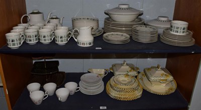 Lot 263 - A Royal Doulton 'Tapestry' pattern part dinner service comprising tea pot, coffee pot, tureens etc