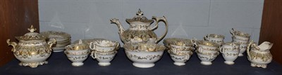 Lot 265 - A 19th century part tea service with teapot, milk jug, sugar bowls etc