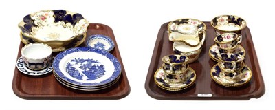 Lot 296 - A Coalport tea service for six including: sugar bowl, milk jug etc; Royal Worcester plates; Doulton