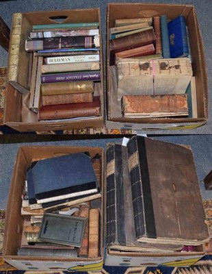 Lot 343 - A large collection of books including leather bindings, local history, literature, etc (four boxes)