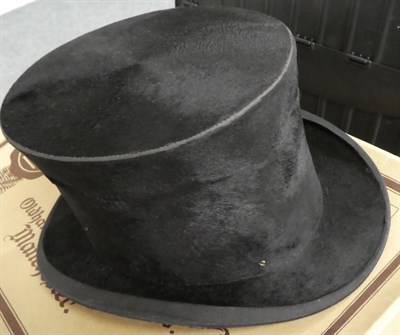 Lot 1000 - Five assorted black silk top hats, four bowler hats and another (one box)