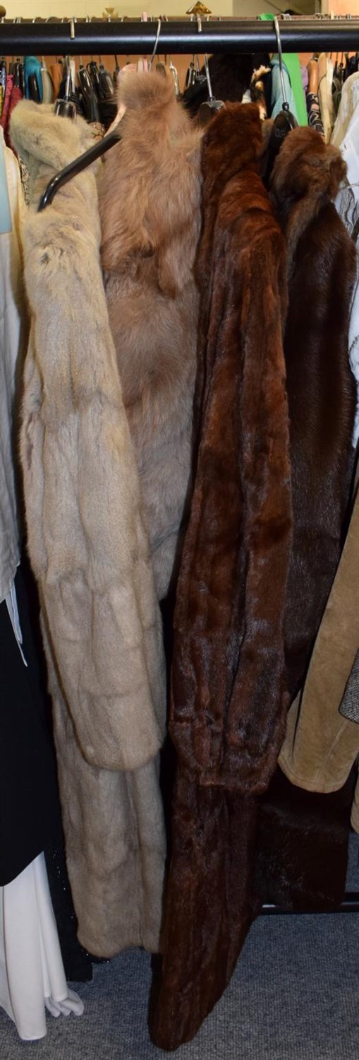Lot 1009 - Assorted furs including a coney fur coat labelled Kendal Milne, an Emerson King Ltd Manchester...
