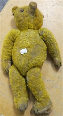 Lot 1027 - Seven assorted mainly pre-1950 yellow plush teddy bears (one box)