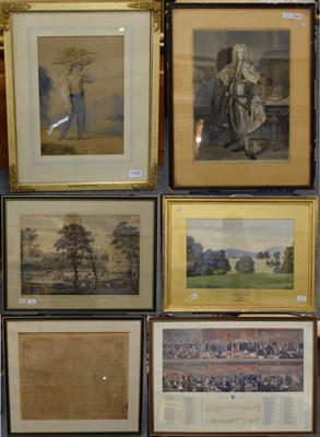 Lot 1105 - After Andrew Festing, The Other Picture, print; together with a watercolour after George...