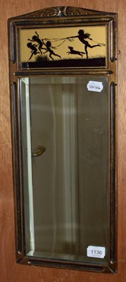 Lot 1136 - A 20th century gilt bevel glass mirror, height 57cm