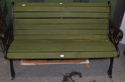 Lot 1149 - Modern metal garden bench with wooden slats