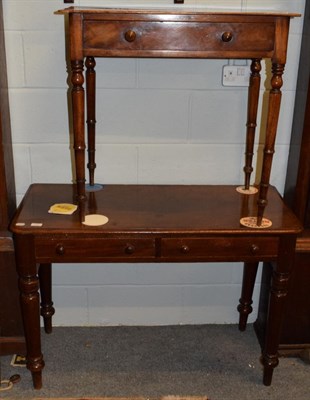 Lot 1157 - An early 19th century mahogany side table of small proportions, fitted with a frieze drawer (a.f.)