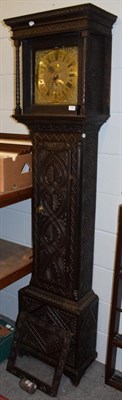 Lot 1161 - ~ A carved oak thirty hour longcase clock, signed Wm Porthouse, Penrith, Jane Williamson 1772