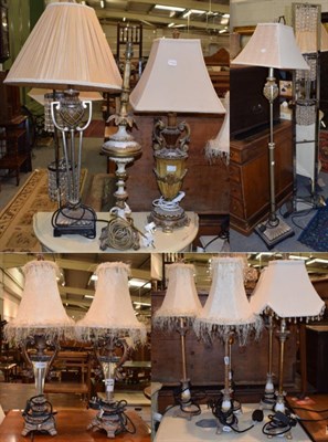 Lot 1168 - A quantity of decorative table lamps and standard lamps, including period style examples (12)