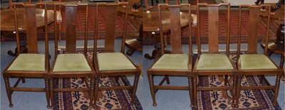 Lot 1175 - A set of six Edwardian dining chairs with turned legs