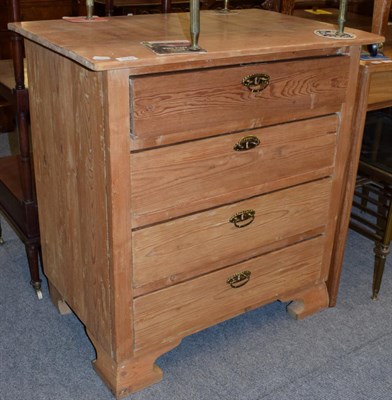Lot 1179 - An early 20th century pine four drawer chest, 81cm by 78cm by 50cm