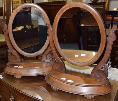 Lot 1186 - A pair of late Victorian mahogany dressing mirrors