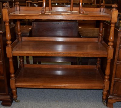 Lot 1196 - A late Victorian mahogany three tier buffet, 99cm wide