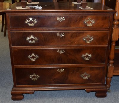 Lot 1198 - A Georgian style mahogany four height chest of drawers, 78cm by 81cm by 45cm