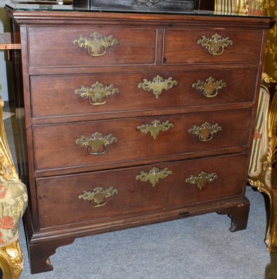 Lot 1204 - A George III mahogany four height chest of drawers, 94cm by 96cm by 50cm