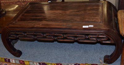 Lot 1237 - A early 20th century Chinese hardwood opium table, 97cm by 45cm