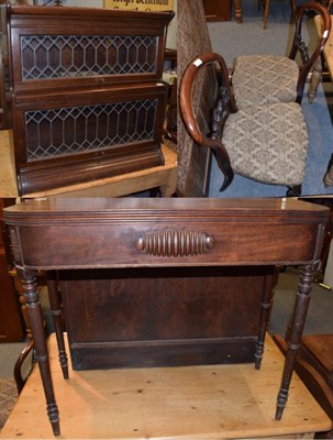 Lot 1250 - A 19th century mahogany fold over tea table; a pair of Victorian mahogany balloon back dining...